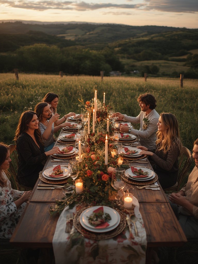 meadow style tablescape