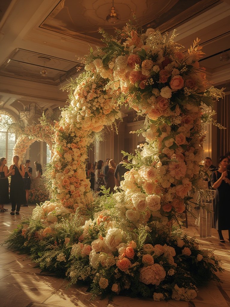 sculptural floral installation