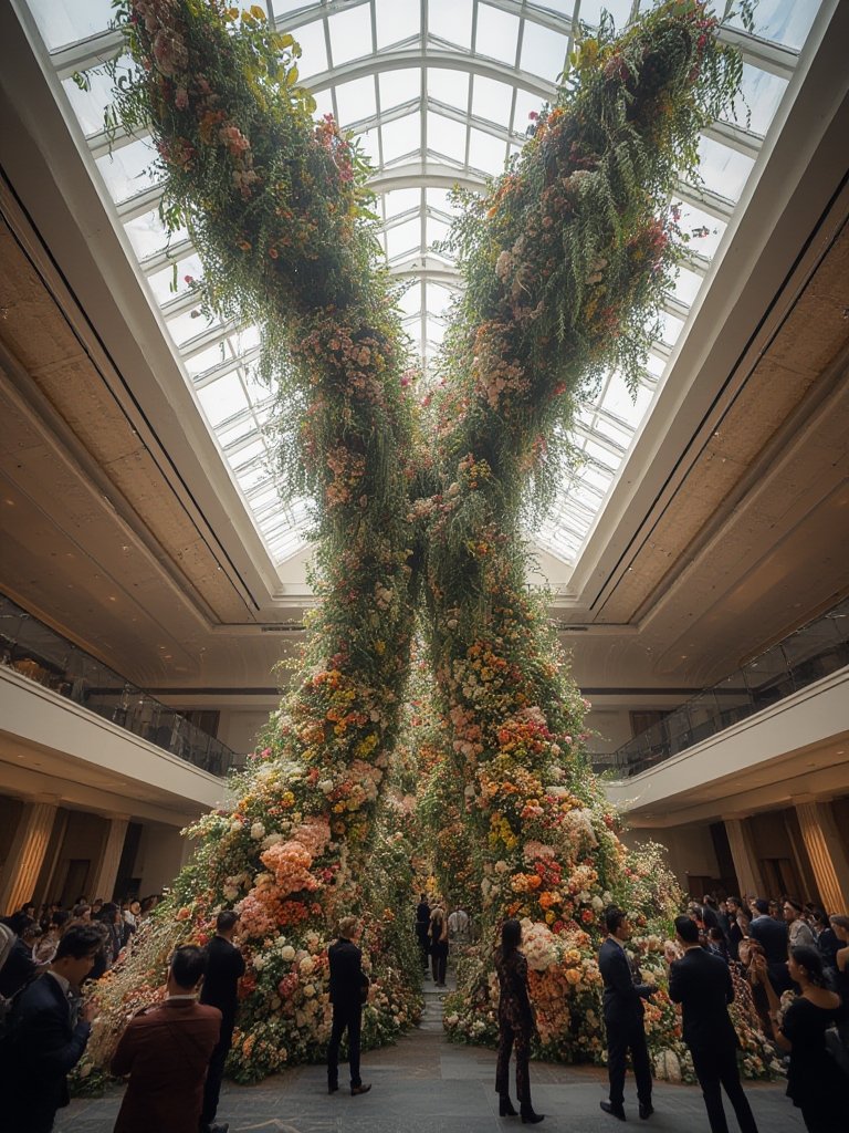 sculptural floral installation - Illustration 1