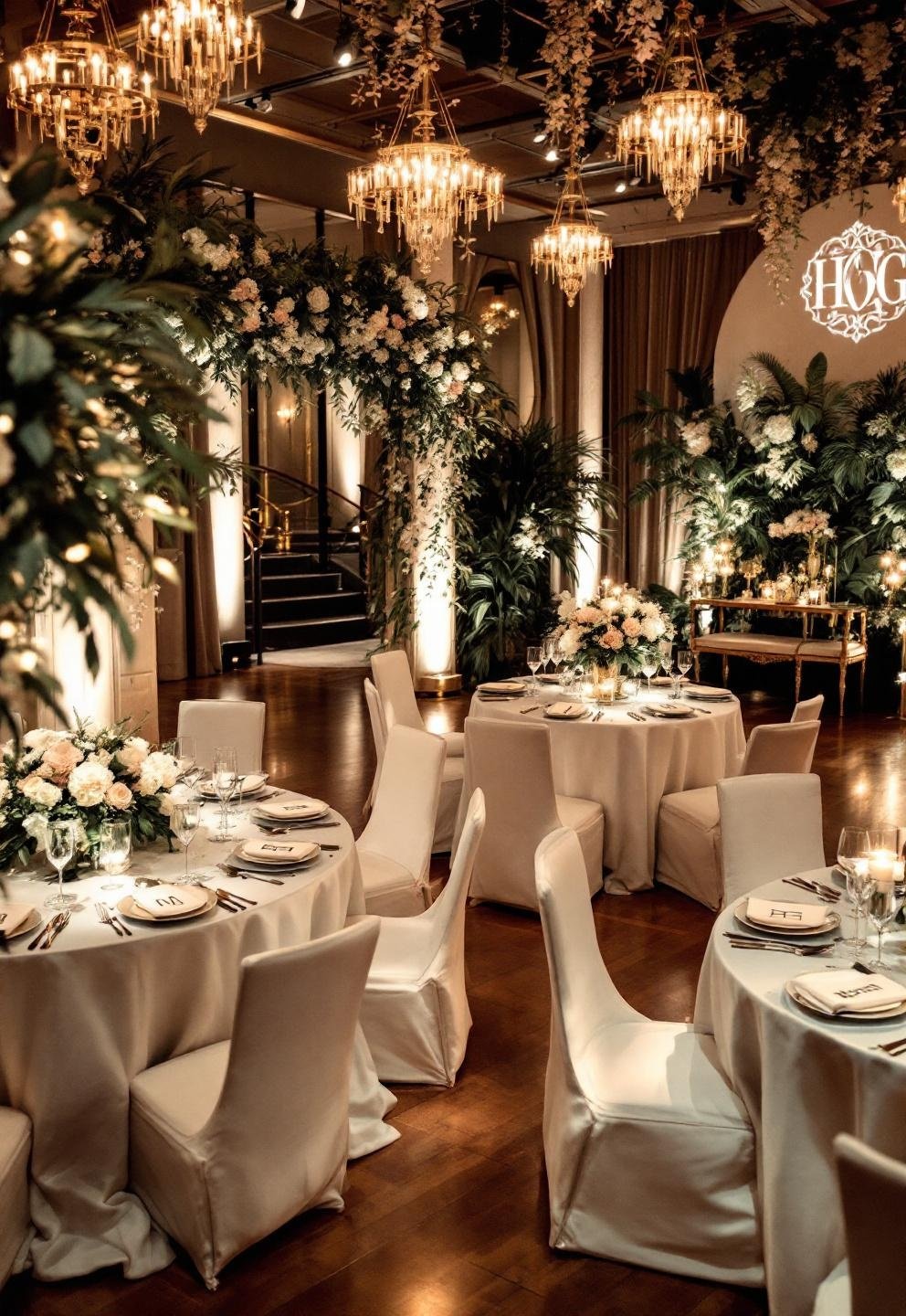 custom monogram event decor