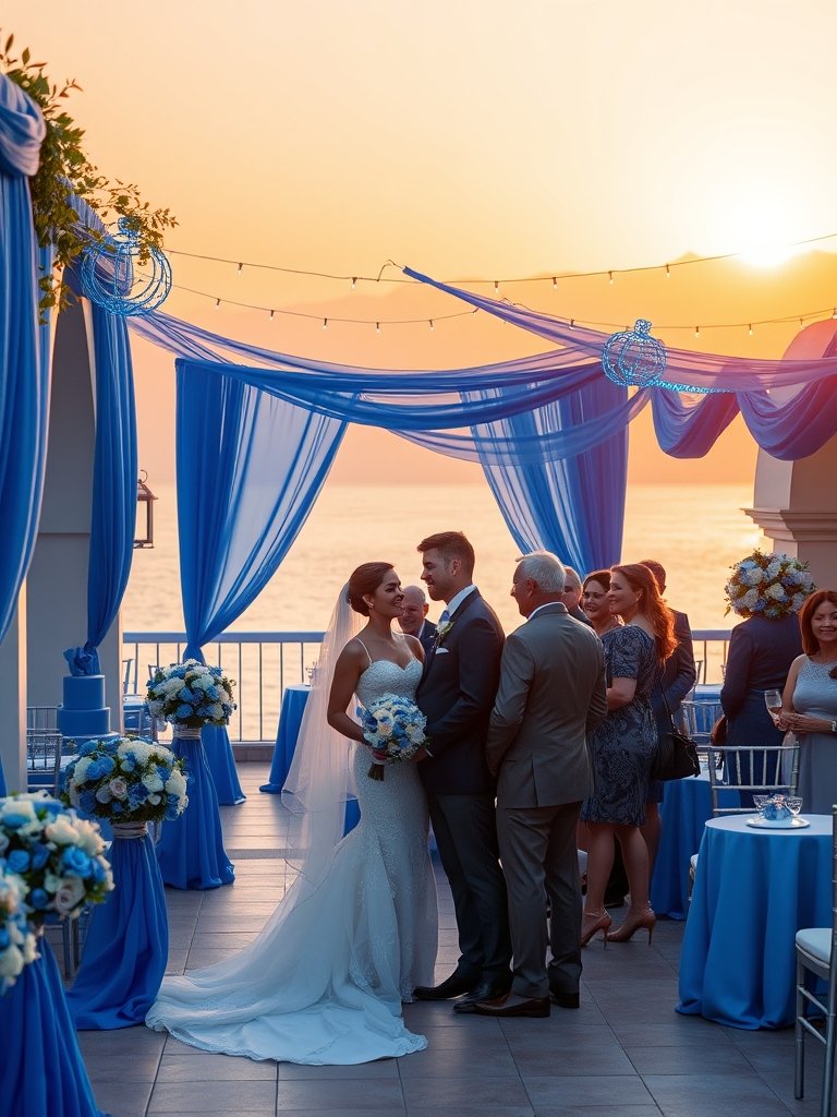 cobalt blue wedding decor