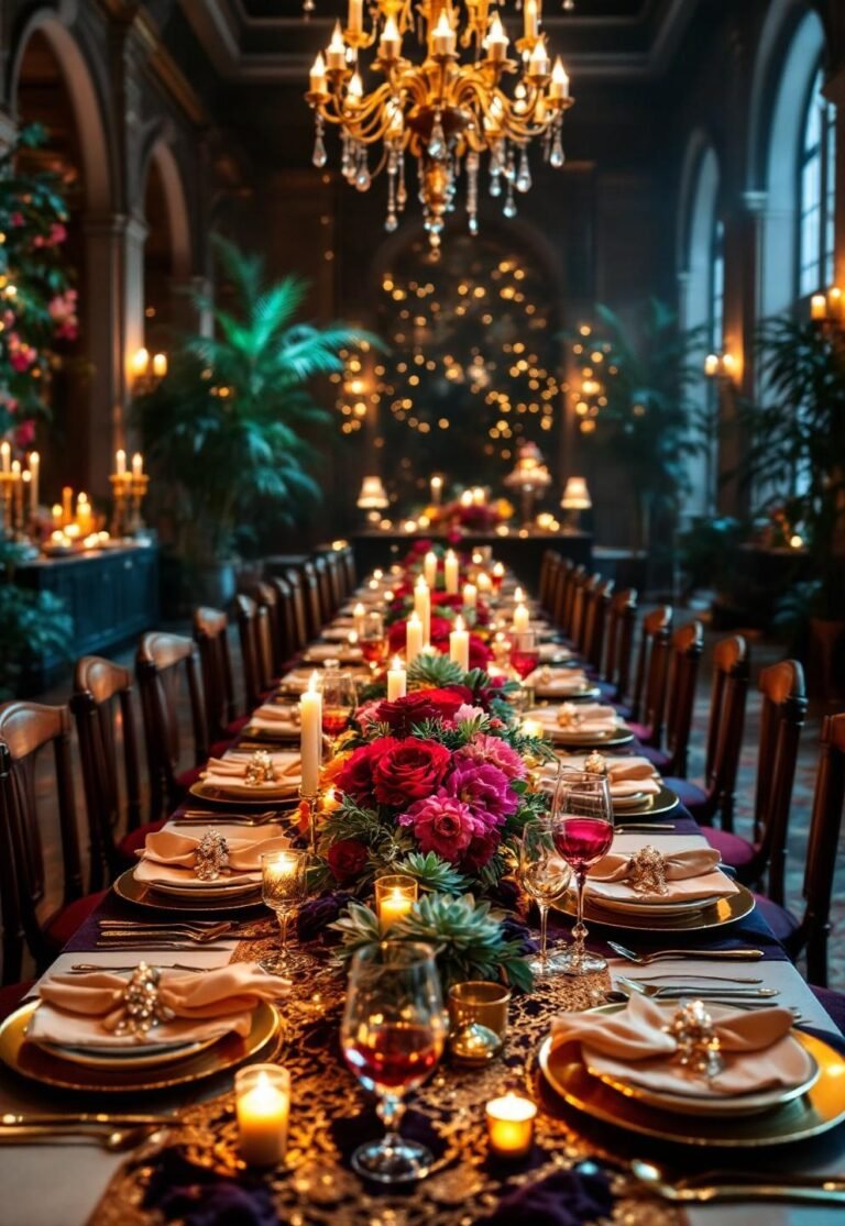 maximalist wedding tablescape
