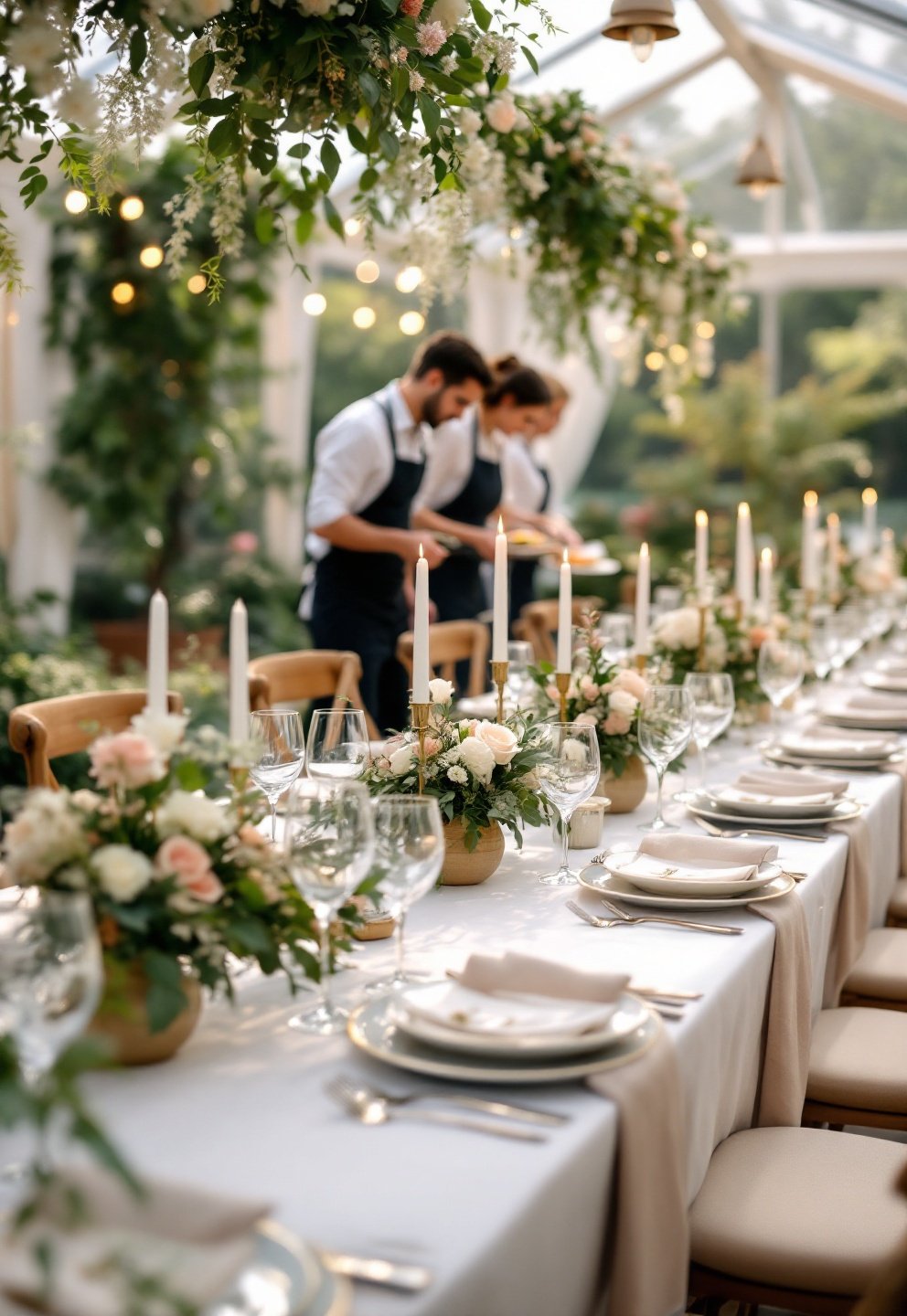 Micro wedding table arrangement