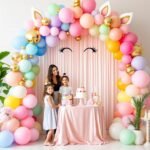 Colourful balloon arch event decoration