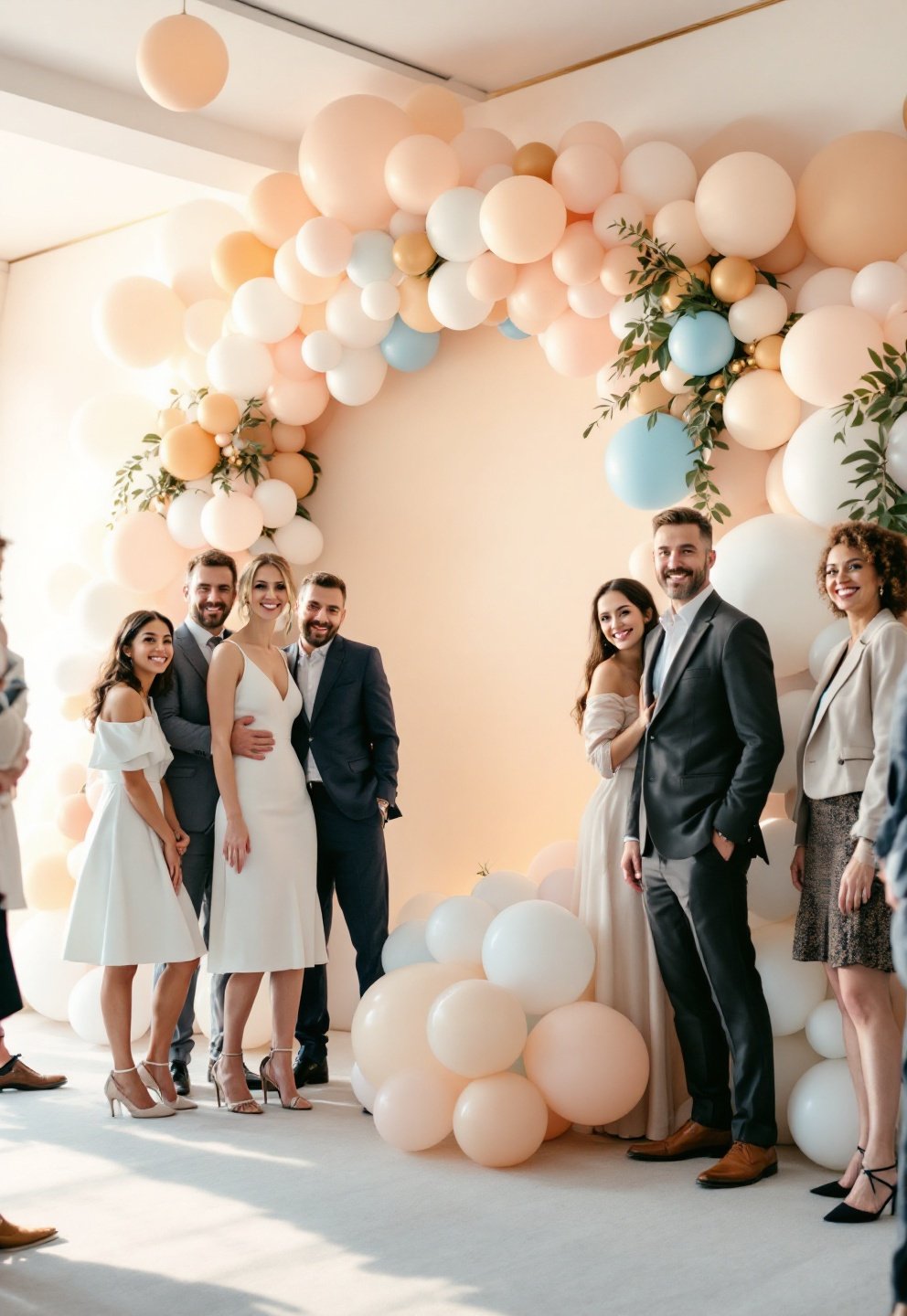 High-resolution balloon installation portfolio with before-and-after transformation images